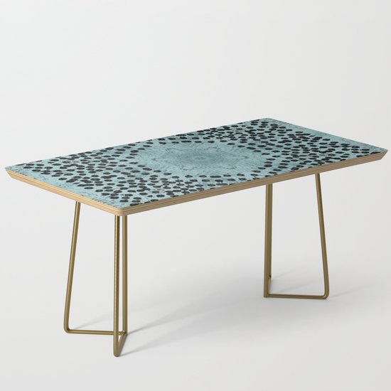 Teal Pattern Vector Background Dots Coffee Table By Aetera Society6