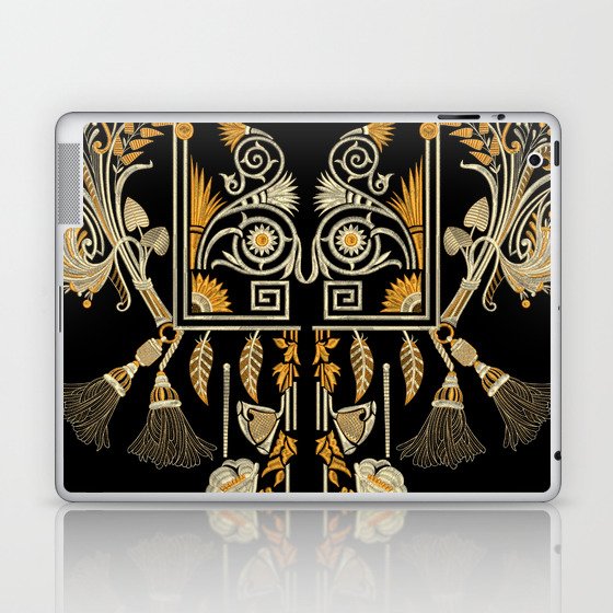 Egyptian art traditional gold border create hand made antique embroidery Laptop & iPad Skin
