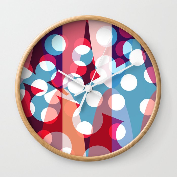 Bubbles of love abstract art geometric pop pattern Wall Clock