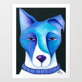Blue Dog original artwork by Deb Harvey Art Print