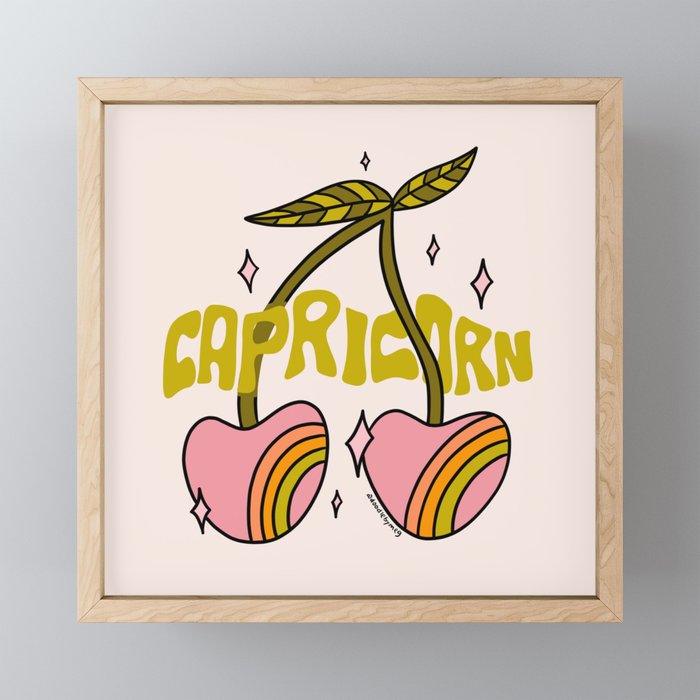 Capricorn Cherry Framed Mini Art Print