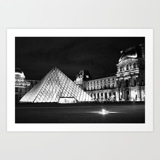 The Louvre Museum: Black and White Art Print
