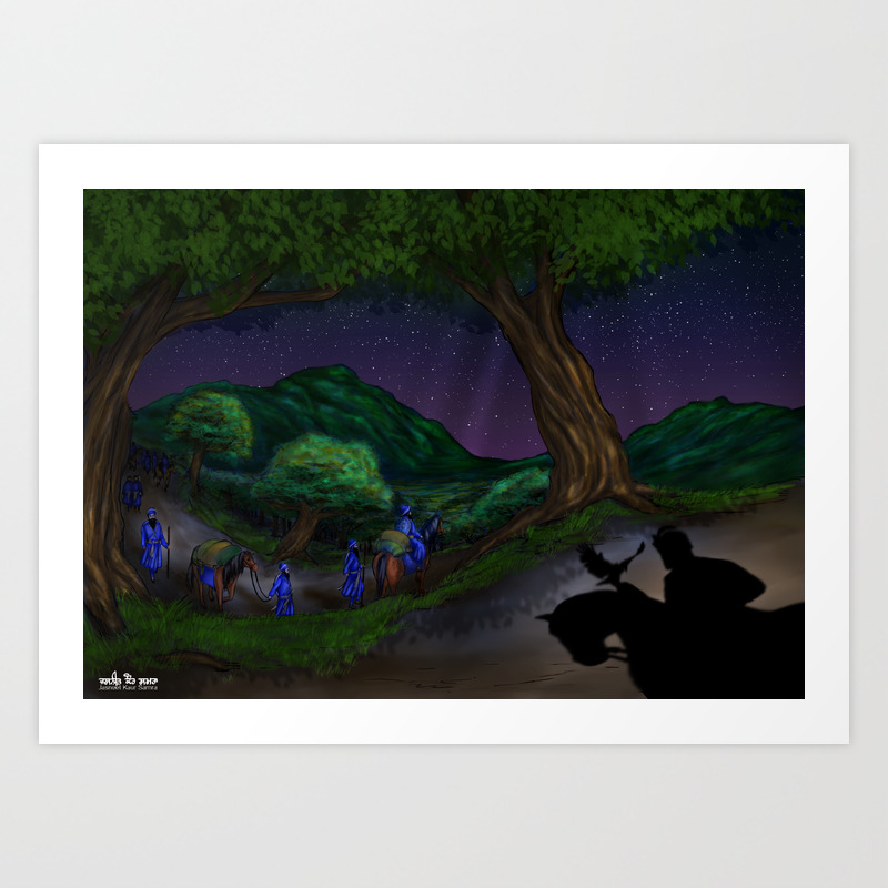 Night Journey Guru Gobind Singh Ji Art Print By Jessekaur Society6
