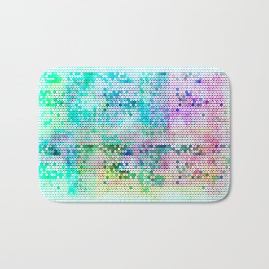 Fancy dots colorful abstract modern pattern Bath Mat