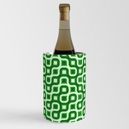 Truchet Modern Abstract Concentric Circle Pattern - Green Wine Chiller
