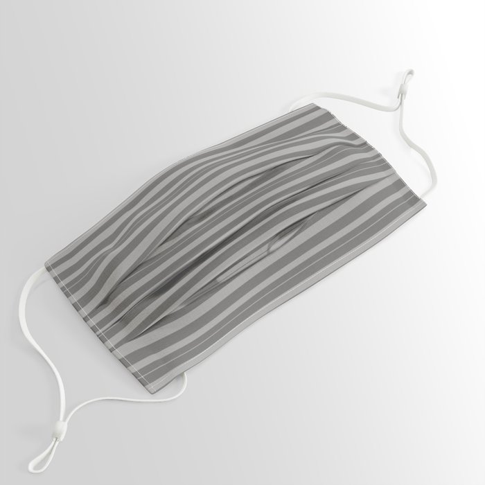 Dim Gray & Dark Grey Colored Striped/Lined Pattern Face Mask