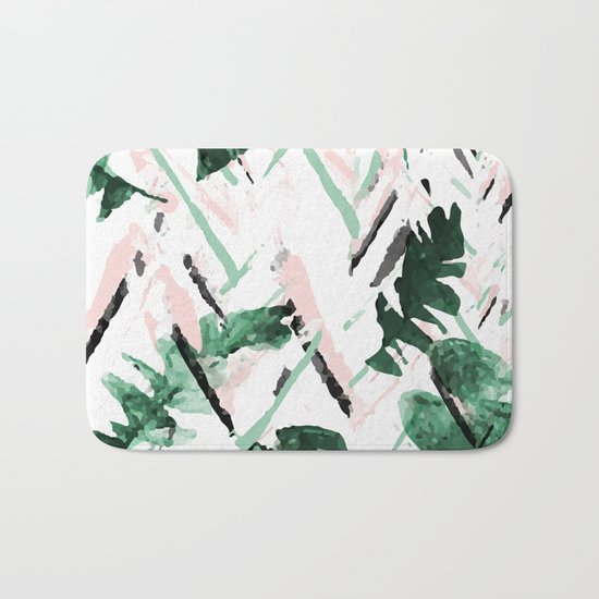 Tropical paint texture Bath Mat