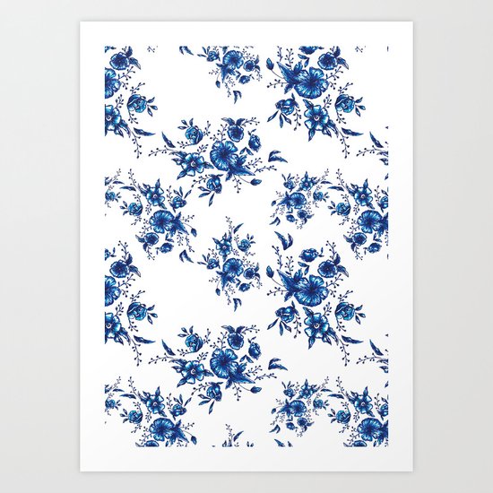 FOLK FLOWERS Art Print