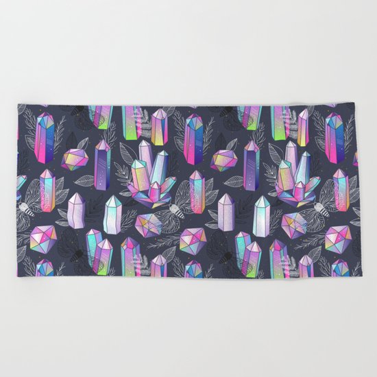 Moths and Crystals Beach Towel