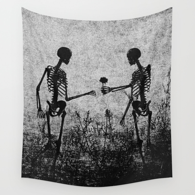 picture The Lovers Skeleton Tapestry skeleton lovers wall tapestry