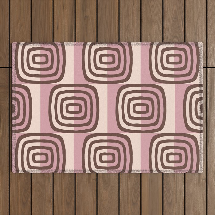 Mid Century Modern Concentric Pattern 232 Outdoor Rug
