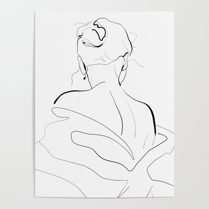 Woman-line art Poster