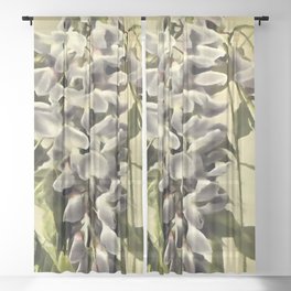Climbing Windblown Wisteria Vine Acrylic Painting Sheer Curtain