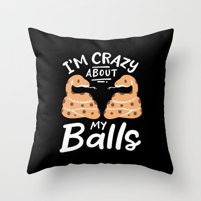 Crazy About My Balls Throw Pillow