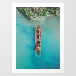 Roatan Island Shipwreck Art Print