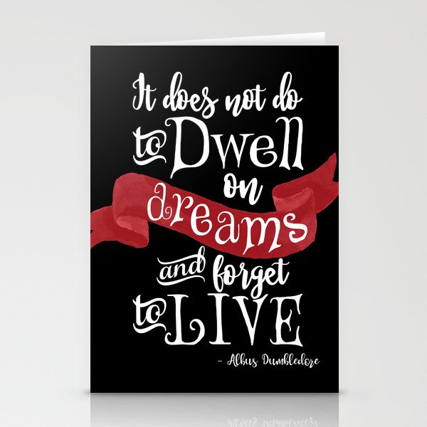 Dwell on Dreams - Black Stationery Cards