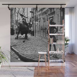 Fearless Girl and the Charging Bull Wall Mural