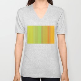 Green Orange Stripes V Neck T Shirt