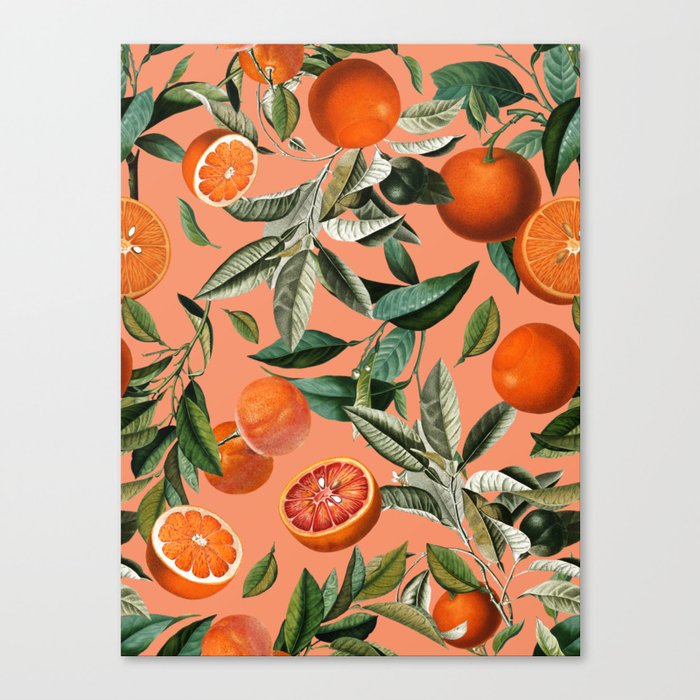 Vintage Fruit Pattern XII Canvas Print