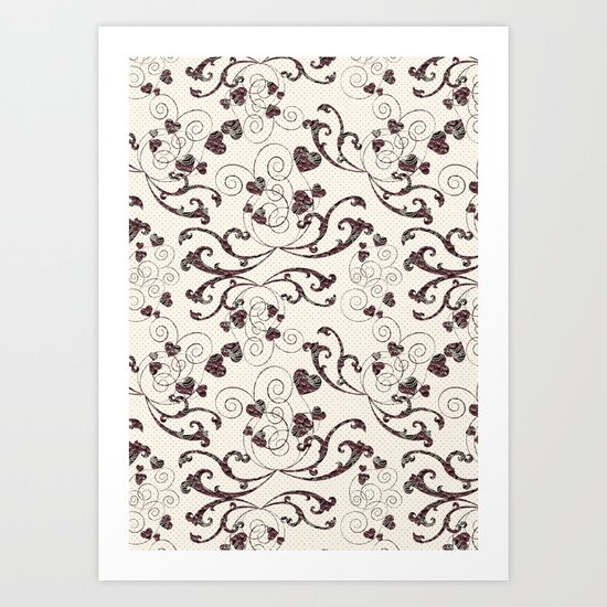 rosy heart Art Print