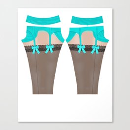 Lingeramas - Sexy Teal Lingerie Legging Pajamas Canvas Print