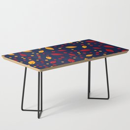 Red & Yellow Colorful Leaf & Dotted Design Coffee Table