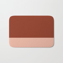 Rich Maroon Rust and Pale Salmon Color Block Bath Mat