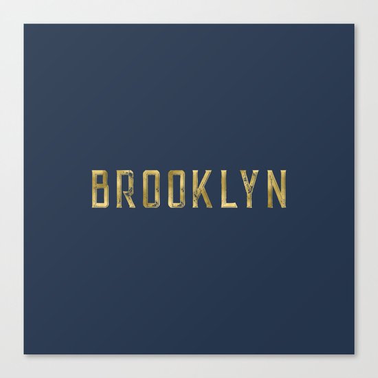 Brooklyn in Gold on Navy Canvas Print