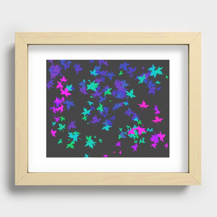 Neon Leaves Fall Recessed Framed Print