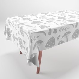 Light Grey Mushroom Seamless Pattern Tablecloth