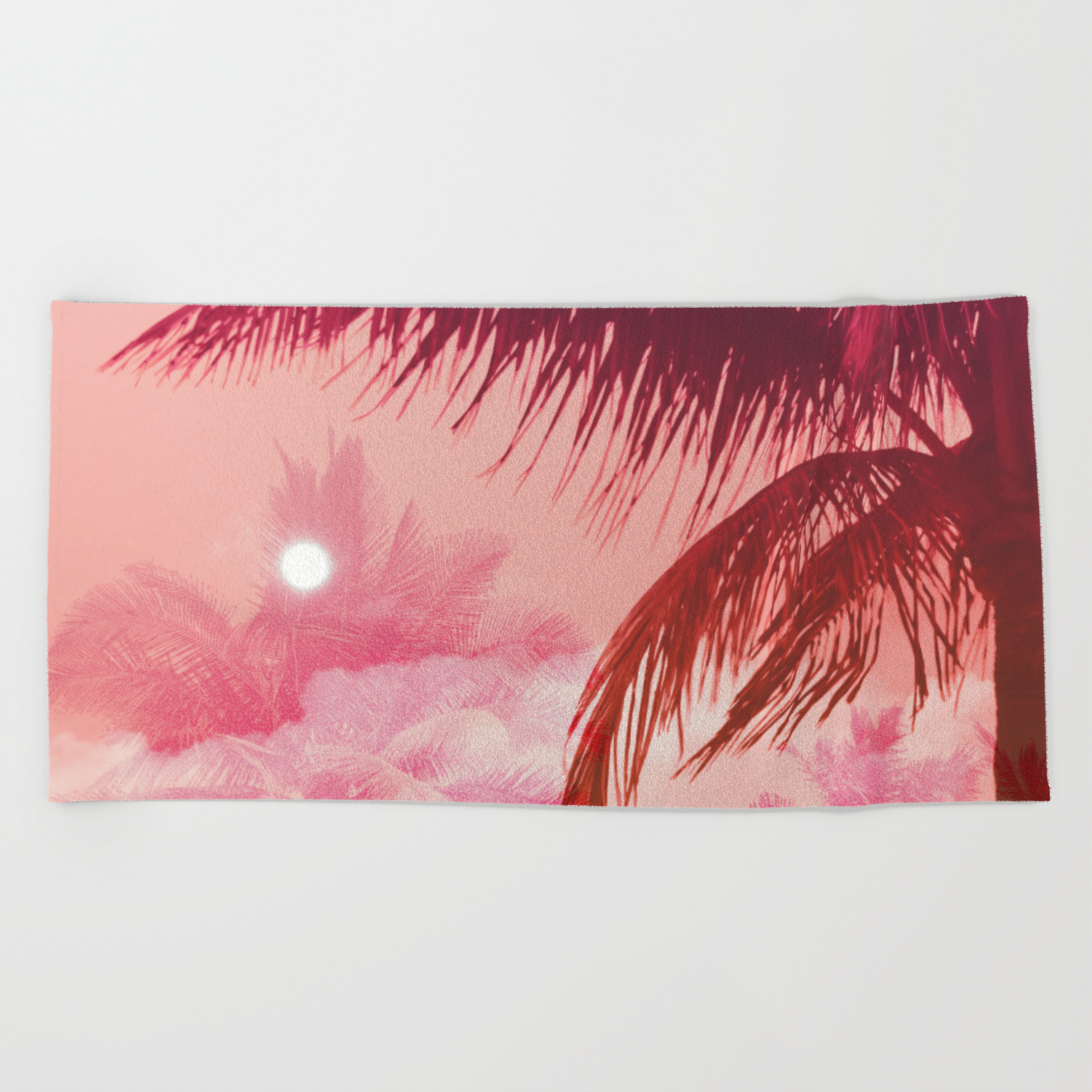 Tropical Pink Sunset Beach Towel By Summerstudio Society6