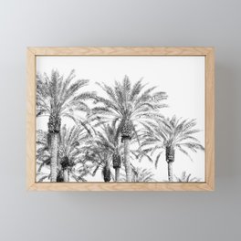 California Palm Trees, Black & White Framed Mini Art Print
