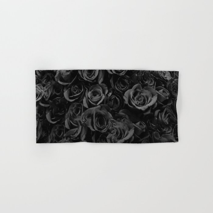 Gothic Rose - Black and White Hand & Bath Towel