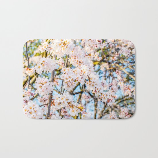 Floods of White & Pink Bath Mat