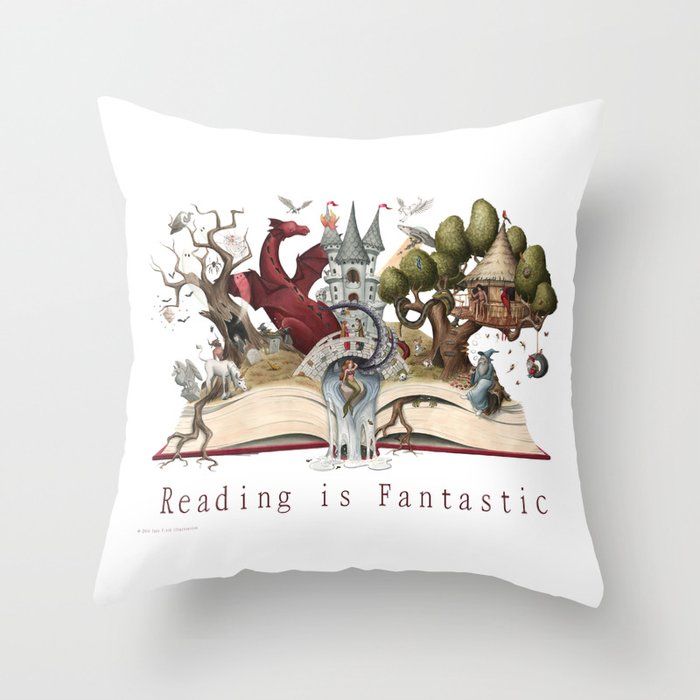 Reading is Fantastic Throw Pillow