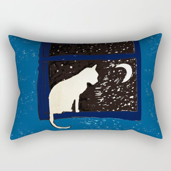 White Cat Rectangular Pillow