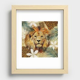 Jungle Lion Recessed Framed Print