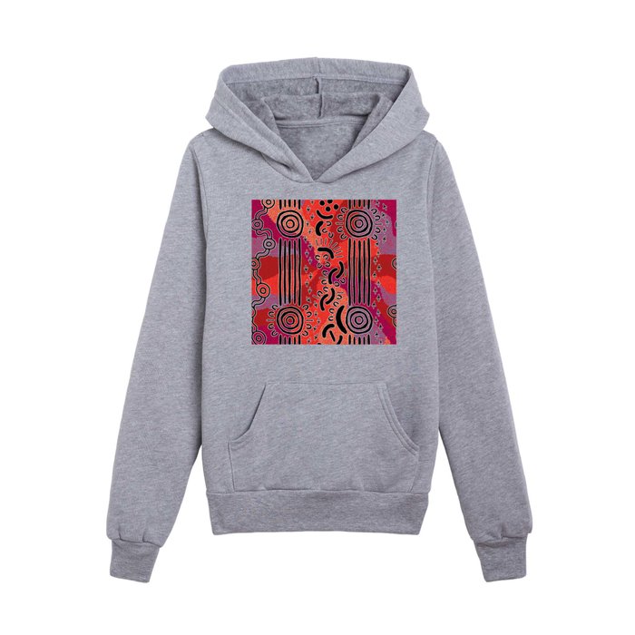 Authentic Aboriginal Art - The Search for Bush Tucker Kids Pullover Hoodie