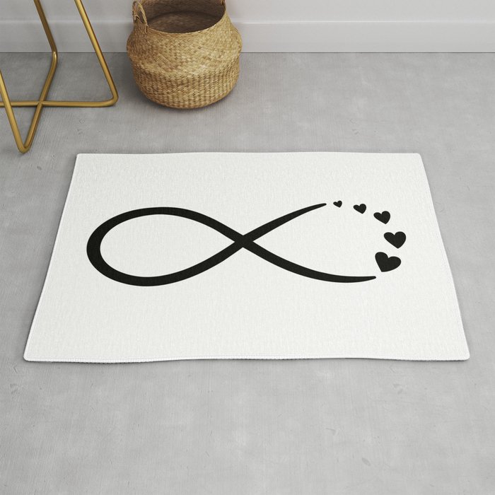 Black Infinity Hearts Rug