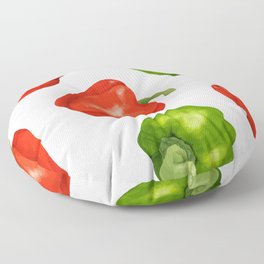 Colorful bell pepper watercolor print pattern Floor Pillow