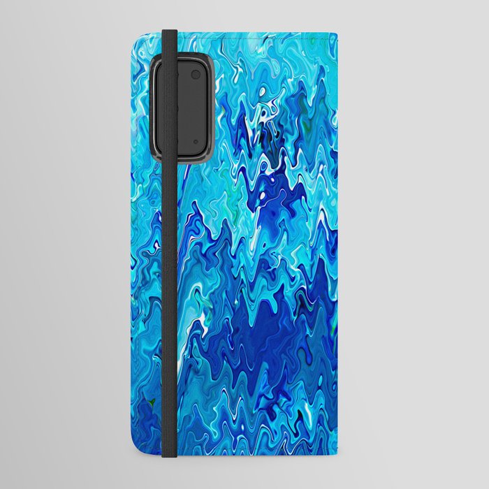 Drippy Blue Paint Abstract Android Wallet Case