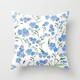 forget me not Throw Pillow