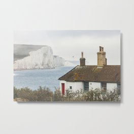 Seven Sisters country park tall white chalk cliffs, East Sussex, UK Metal Print | Countrypark, Spring, England, Summer, Brighton, Uk, Photo, Coastline, Cliff, Sevensisters 