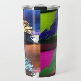 Martin Luther King African American civil rights black lives matter colorful collage portrait painting Travel Mug