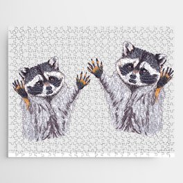 Playful Raccoon Ink & Marker Edition 2 Jigsaw Puzzle