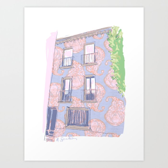 French Country Pink Paisley Art Print