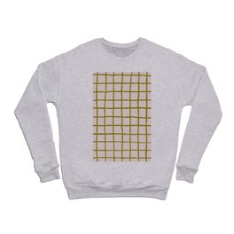 Chequered Grid - neutral tan and olive green Crewneck Sweatshirt