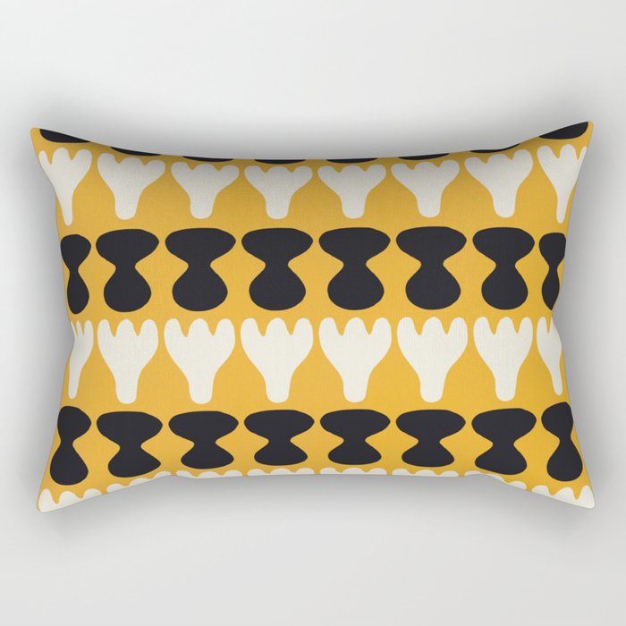 Black and white in yellow repeat pattern Rectangular Pillow