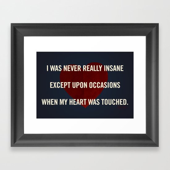 Insane Love Framed Art Print