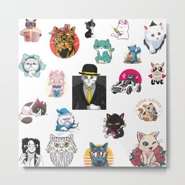Cat Lovers Patterns Metal Print
